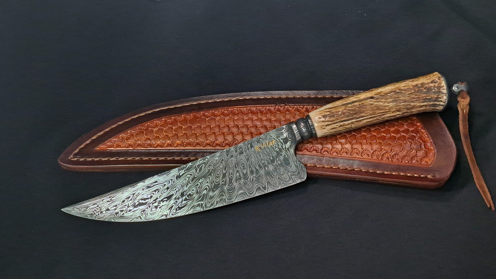 Custom Damascus Blade with Sheath